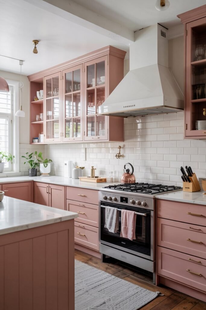 Dusty Rose and White