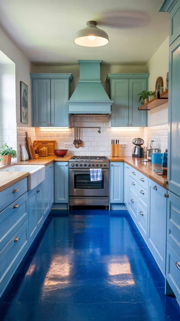 Electric Blue Rubber Flooring