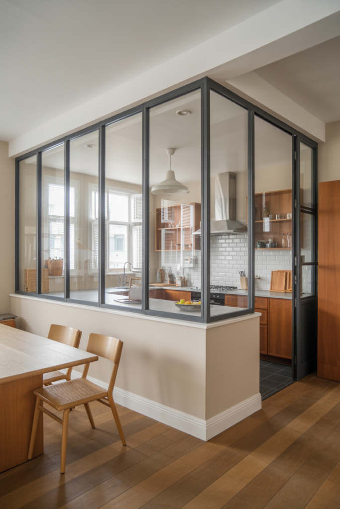 Glass Partitions for an Airy Feel