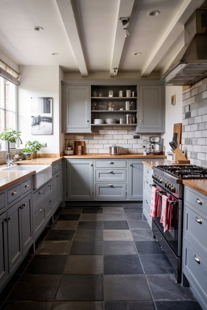 Large-Format Anthracite Tiles