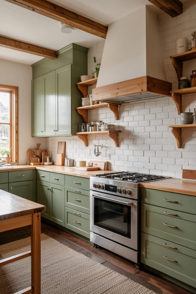 Sage Green and Natural Wood