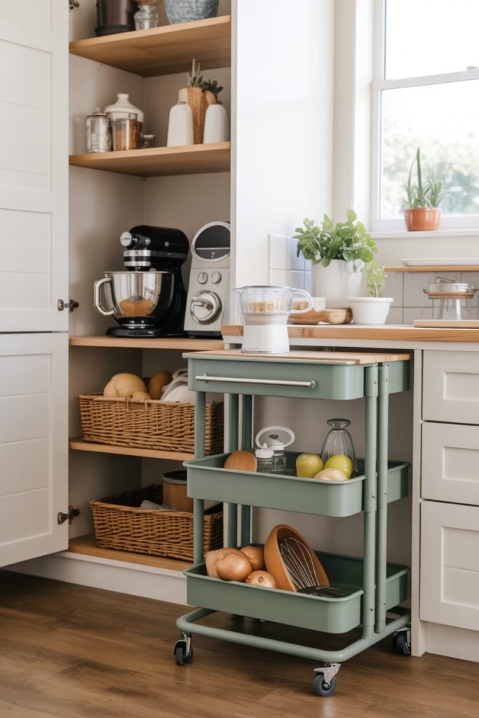 Use a Rolling Cart for Extra Storage