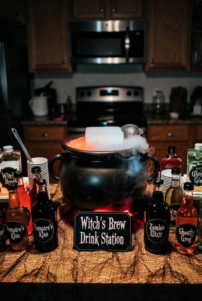  Set Up a Witch's Brew Drink Station