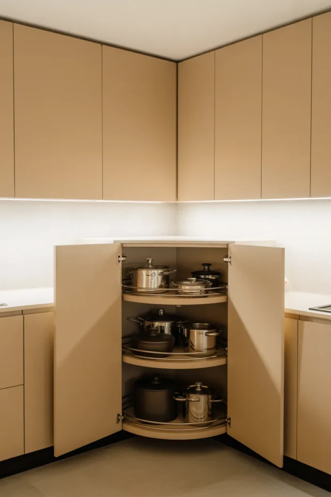 Corner Beige Cabinets