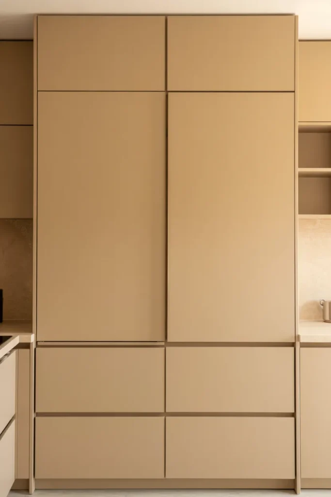 Flat-Panel Beige Cabinets