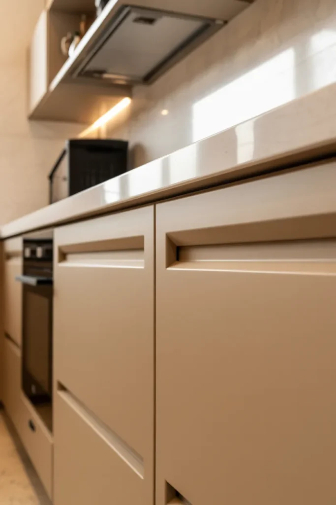  Handleless Beige Cabinets