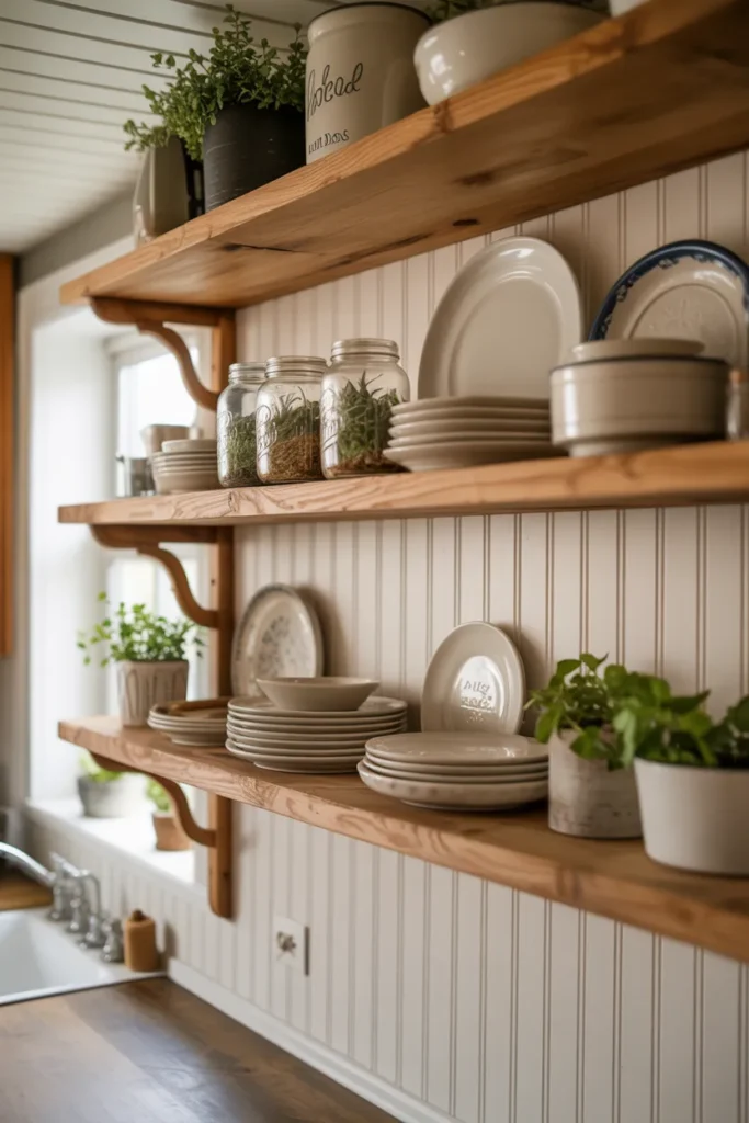 Open Shelving Backsplash