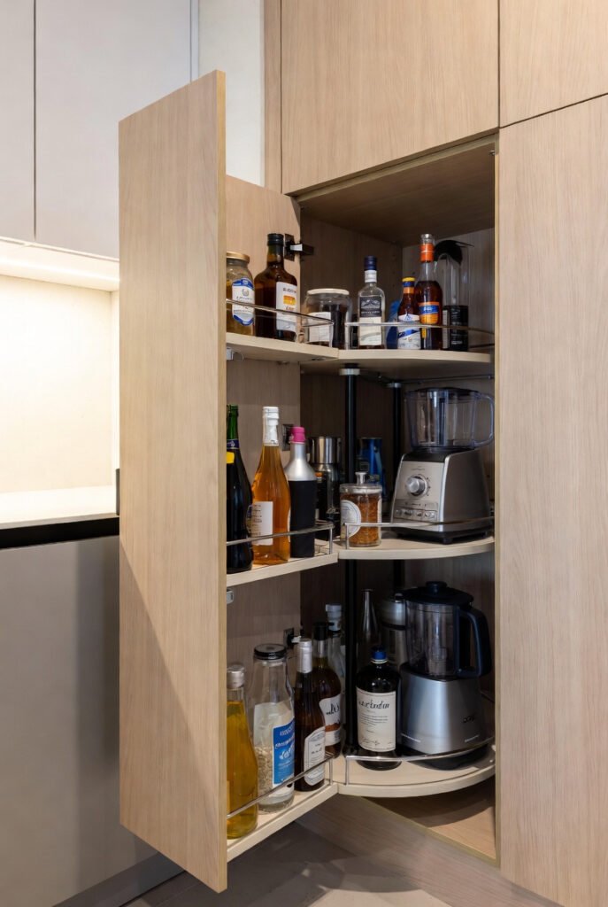 Pie-Cut Corner Cabinets