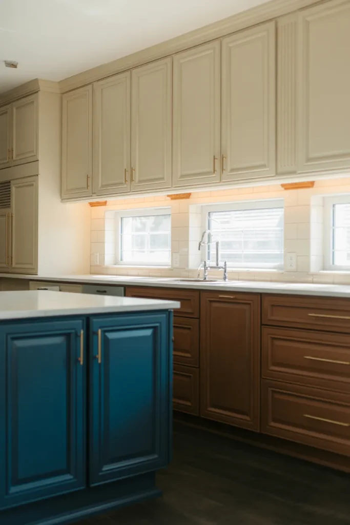 Two-Tone Beige Cabinets