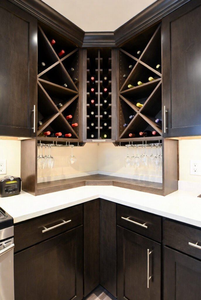 Wine Rack Corner Cabinet
