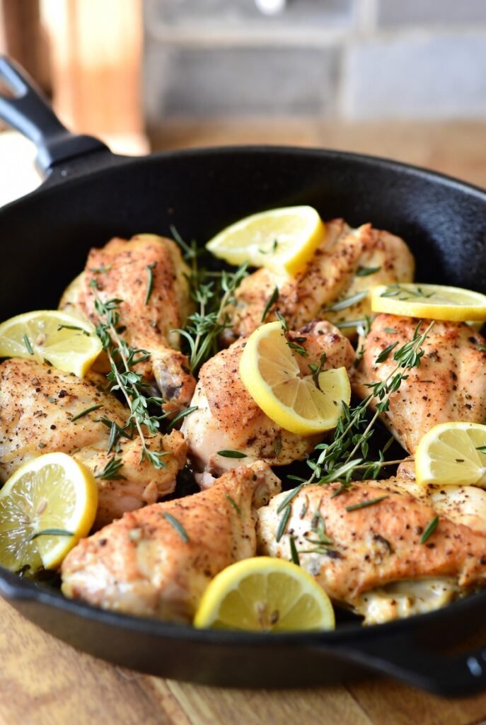 Lemon Herb Roasted Chicken Thighs