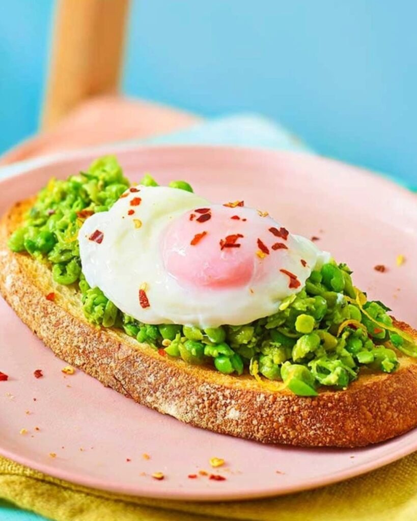  Smashed Pea Toast with Poached Egg