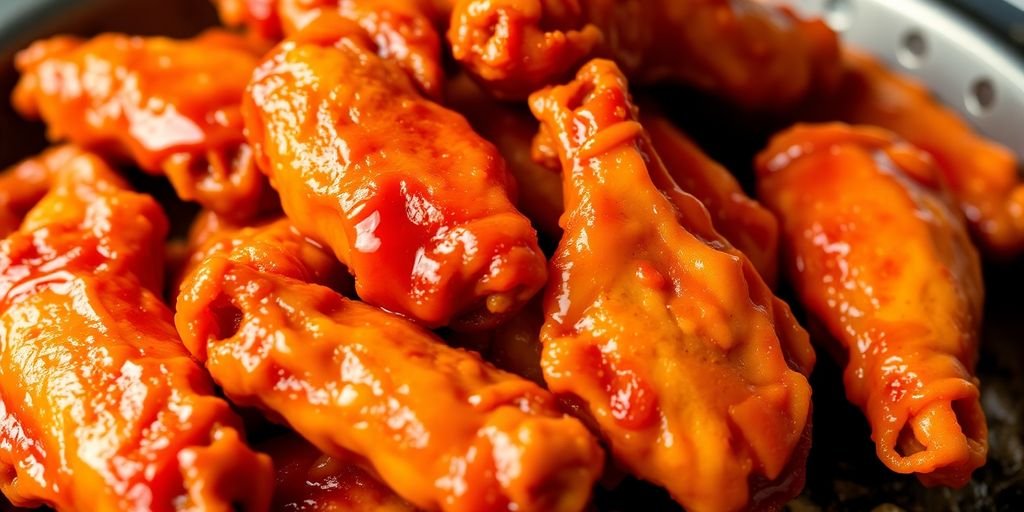 Buffalo wings and dripping beef tallow.